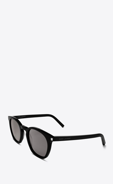 SAINT LAURENT CLASSIC E occhiali da sole classic 28 neri in acetato lucido con lenti grigio fumo b_V4